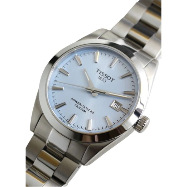 【極美品】Tissot ティソ ジェントルマン アイスブルー パワーマティック80 シリシウム 自動巻き腕時計