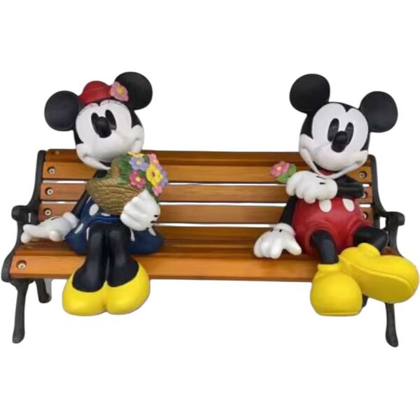 【美品】ディズニー ミッキーマウス&ミニーマウス ベンチプランタースタンド 加藤工芸製