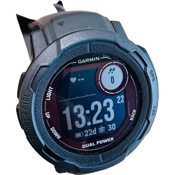 【美品】GARMIN(ガーミン)Instinct 2 Dual Power ソーラー充電対応 GPSスマートウォッチ
