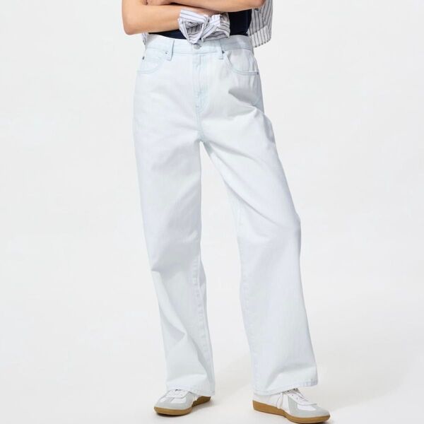 UNIQLO ユニクロ ワイドストレートジーンズ 26 LIGHT BLUE 股下70