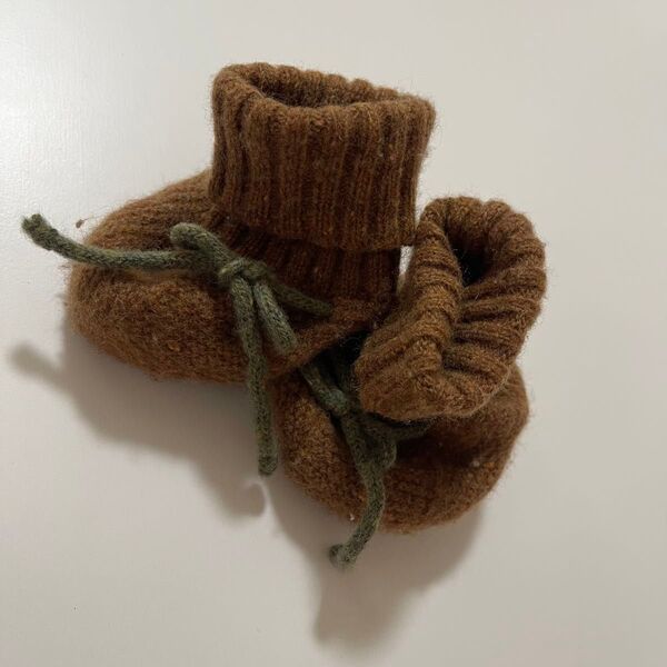 organic zoo Chestnut Wool Booties 6-12m