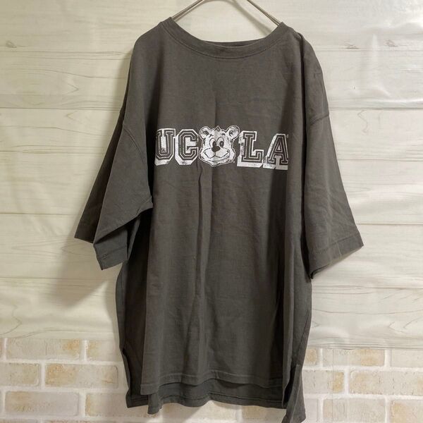UCLA ロゴTシャツ ヴィンテージ風 チャコールグレー