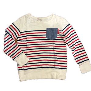 未着用 Daddy Oh Daddyボーダー柄 長袖Tシャツ ポケット付き 130cm トレーナー