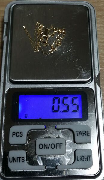 【値下不可】250582 k18 約0.55g デザイン ネックレス チェーン