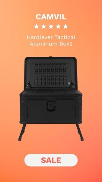 CAMVIL(ケムビル)アルミコンテナ コンテナボックス 60L大容量 カスタム 折りたたみ脚付き IGT互換 収納 屋外
