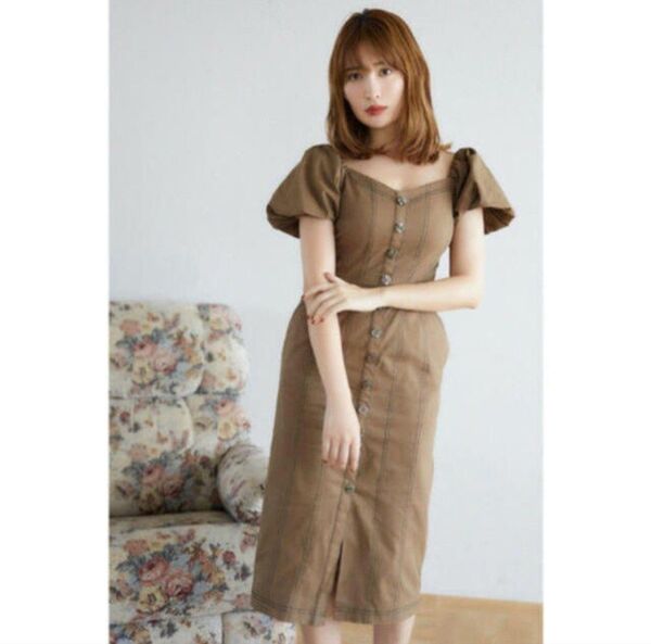 herlipto Puff Sleeve Midi Dress ハーリップトゥ