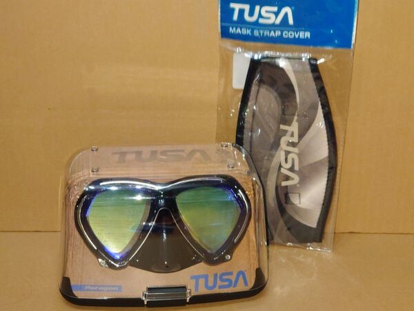 ★新品・未使用★TUSA ダイビングマスク Paragon M2001SQB BKA(ブラック) とマスクストラップカバー