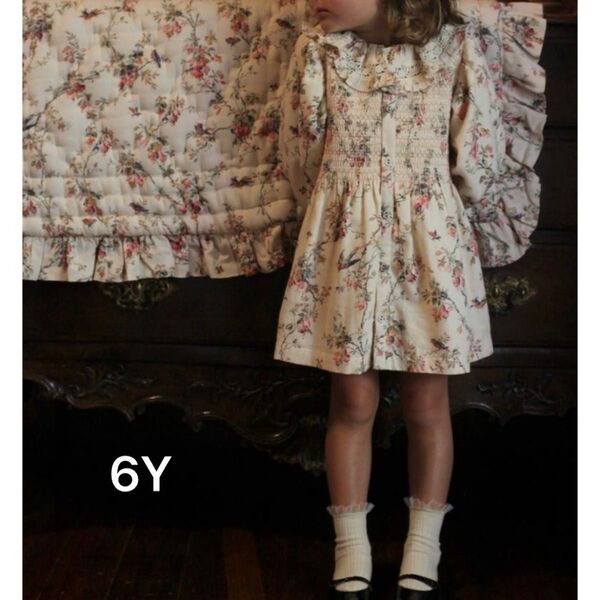 【bonjour diary】Birds and flowers frill tunic 6y