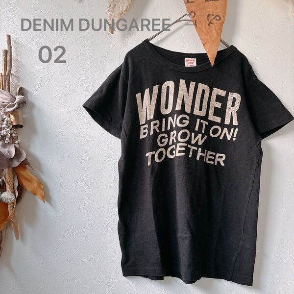 DENIM DUNGAREE デニムダンガリー ブラック Tシャツ 02 160 アメカジ ヴィンテージ感