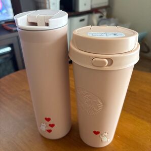 スターバックス タンブラー&蓋付きカップ 2個セット ピンク ねこタンブラー