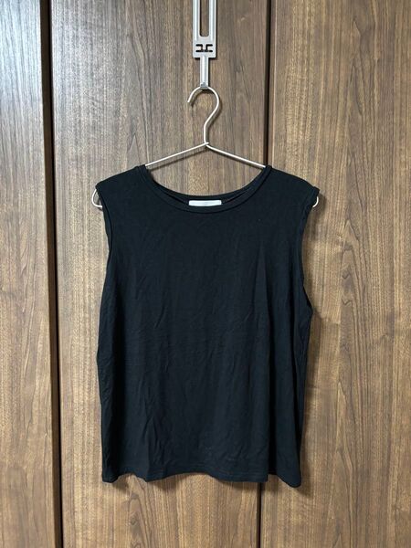 ドゥドゥ ノースリーブシャツ ブラック M DOU DOU トップス カットソー ノースリーブ