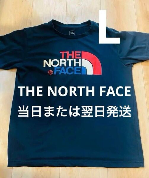 【当日または翌日発送】 ノースフェイス ロゴ Tシャツ L ネイビー