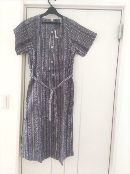 新品 シニア ミセス 綿ワンピース Мサイズ