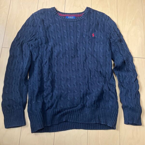 POLO RALPH LAUREN ケーブルニットセーター ネイビー