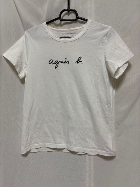 agns b. ホワイト ロゴTシャツ サイズ3 白 アニエスベー 半袖