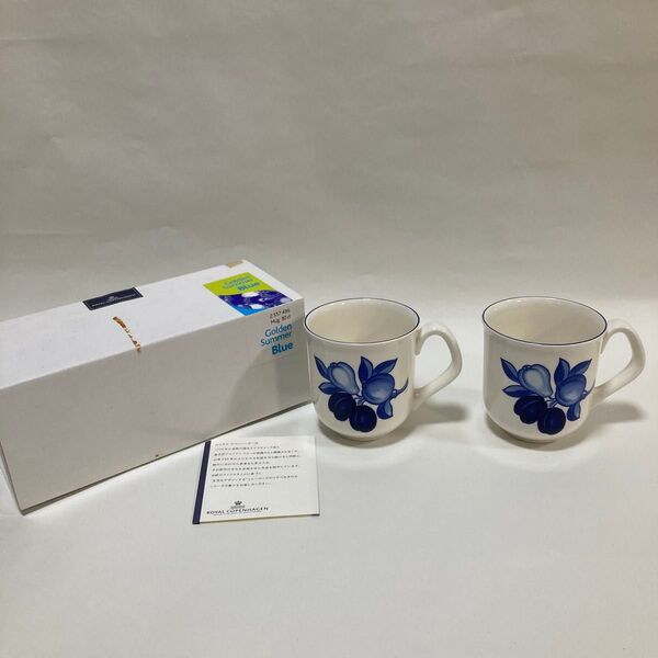 ROYAL COPENHAGEN ロイヤルコペンハーゲン Golden Summer Blue マグカップ ペア