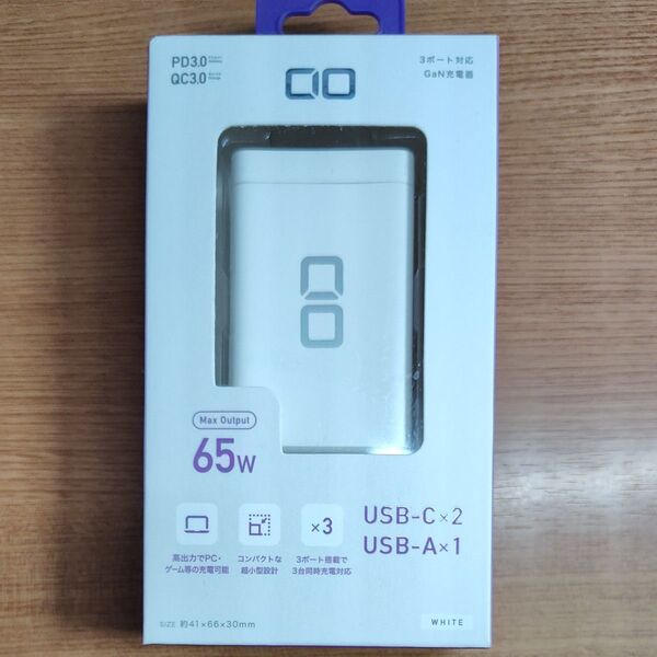 CIO GaN充電器 65W CIO-G65W2C1A-WH