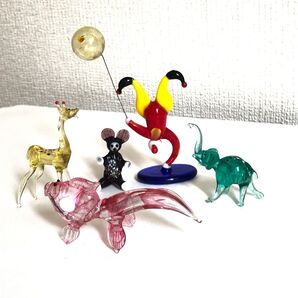 ガラス細工 ピエロ 動物 金魚 昭和 レトロ 硝子