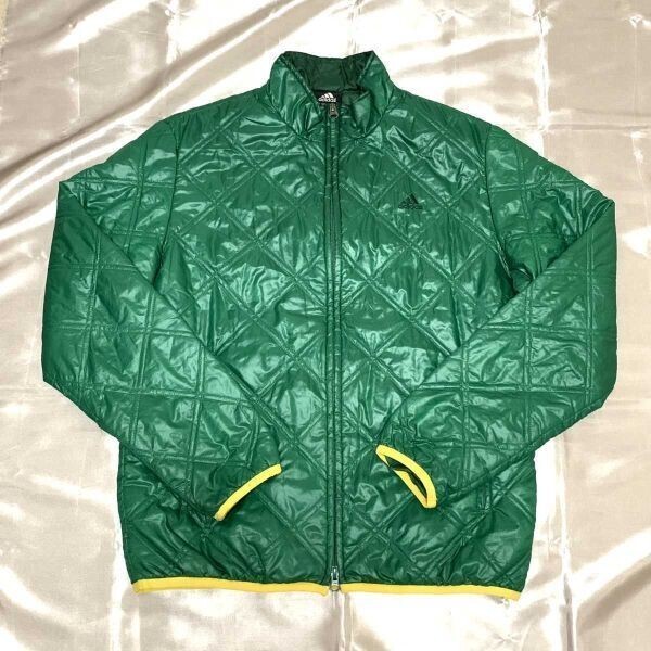 アディダス adidas【メンズL】キルティングジャケット アウター★緑 グリーン/ジャンパー/ブルゾン▽2-220