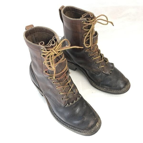 70s後期~80s?Vintage/ホワイツブーツ/white's boots【8.5D/茶/BROWN】スモークジャンパー/ロガーブーツ/グッドイヤー製法/Shoes◎cWB86-5