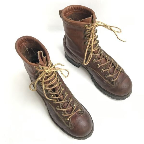 70s-80s?/USA製/Vintage/ロガーブーツ【26.0茶】CHIPPEWA?/WESCO?/WHITE'S BOOTS?/Herman Survivors?Leather/LOGGER BOOTS/shoes◇bWB119-3