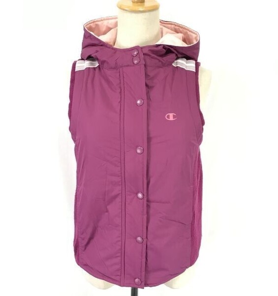 ゴールドウィン製★champion★防寒/ノースリーブパーカー/フーディーベスト【レディースS/紫/purple】ジャケット/Jacket/Jumper◆BH756