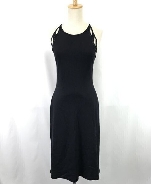 美品/USA製☆セントジョン/ST.JOHN☆ノースリーブ/マキシ/ロング丈/ドレスワンピース【2/S-M/黒/black/春夏】ストレッチ/ビジュー◇cBH849