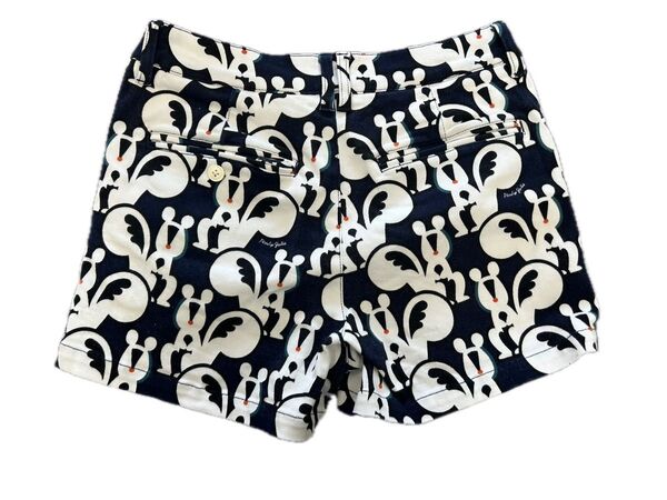パーリーゲイツ サイズ0 リス 紺 総柄 ショートパンツ