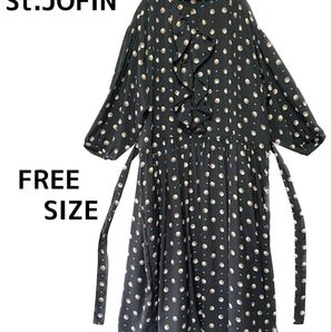 St.JOFIN セントジョン 古着 花柄+ドット ロングワンピース