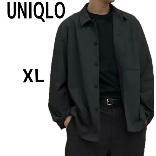 UNIQLO ユニクロ 感動シャツジャケット/ウールライク ダークグレー XL 大きいサイズ 新品未使用 タグ付き