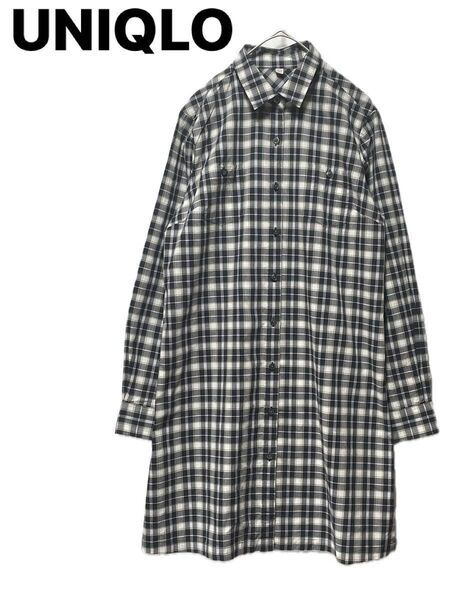 UNIQLO ユニクロ コットンチェックシャツワンピース シャツチュニック