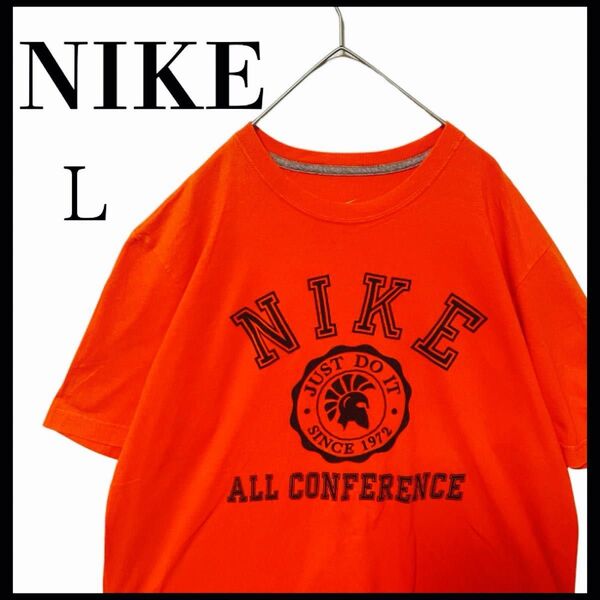 70s古着NIKE ナイキ JUST Do ITオレンジ Tシャツ L
