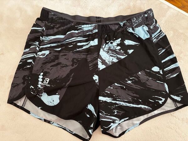 美品 salomon サロモン インナー付ショートパンツ レディースS ポケット1箇所付 ランニングパンツ ショートパンツ