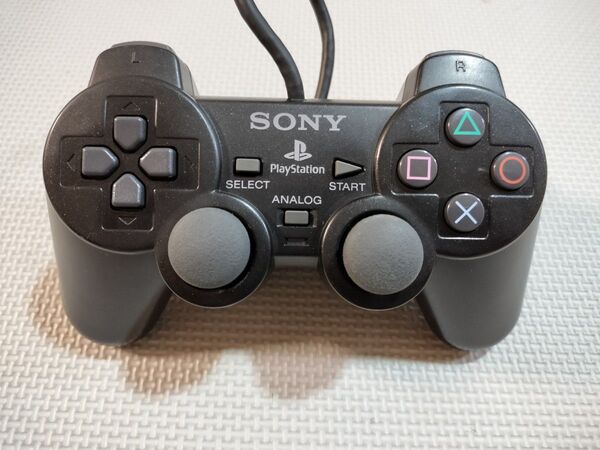 PS2 SONY純正 コントローラー ブラック デュアルショック2 【動作品】 分解清掃済み! 0516-02