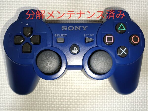 PS3 SONY純正 コントローラー ブルー デュアルショック3 【動作品】 分解清掃済み! 1440