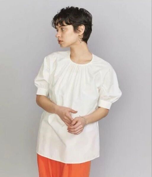 ユナイテッドアローズ BEAUTY&YOUTH UNITED ARROWS 5分袖ギャザーブラウス