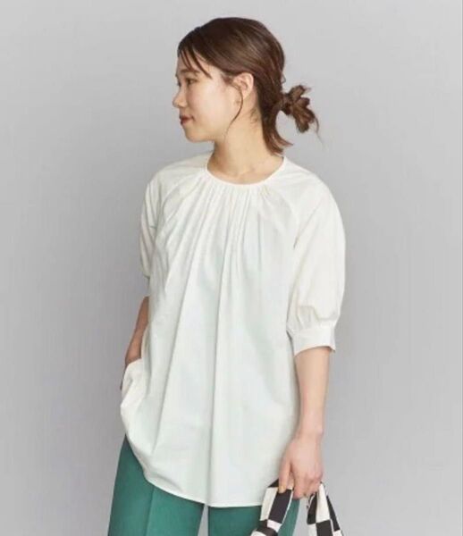 ユナイテッドアローズ BEAUTY&YOUTH UNITED ARROWS 5分袖ギャザーブラウス