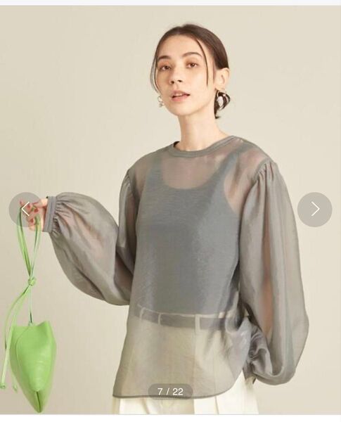 ユナイテッドアローズ BEAUTY&YOUTH UNITED ARROWS ボリュームスリーブシアーブラウス