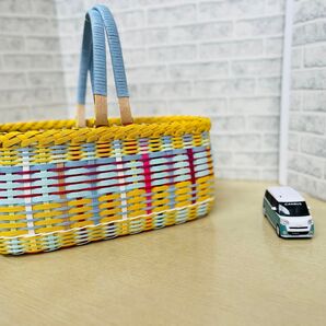 バスケット 収納 バッグ 小物 手編み カラフル 1点物 結婚式 プチギフト入れ