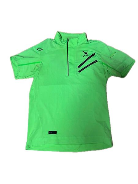 OAKLEY オークリー 半袖 ハーフジップ シャツ グリーン メンズ XL
