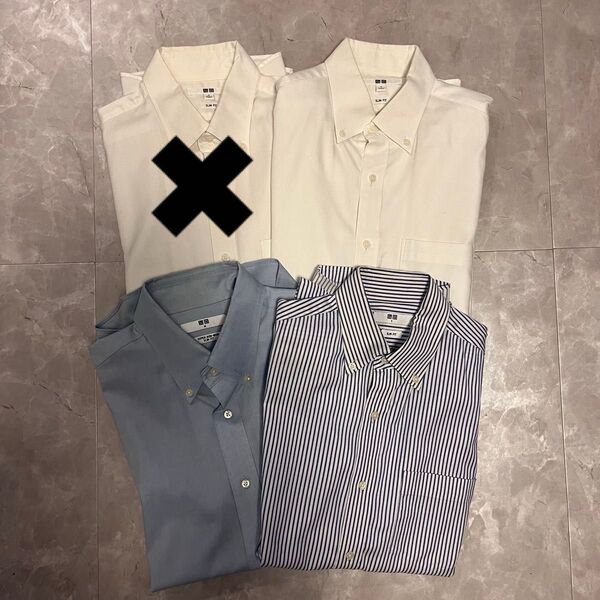 UNIQLO ユニクロ スリムフィット Yシャツ 3枚セット 長袖 シャツ ストライプ シャツ 長袖