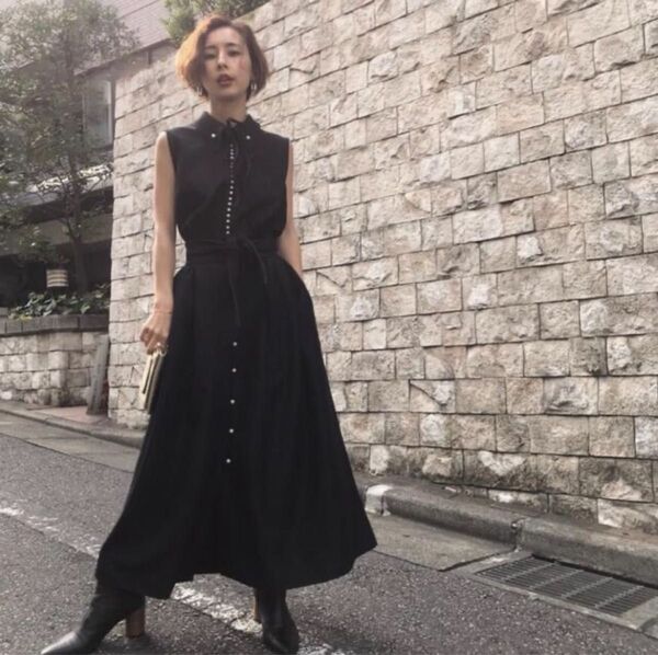 完売 AMERI ノースリーブ ロングワンピース 田中みなみ 着用