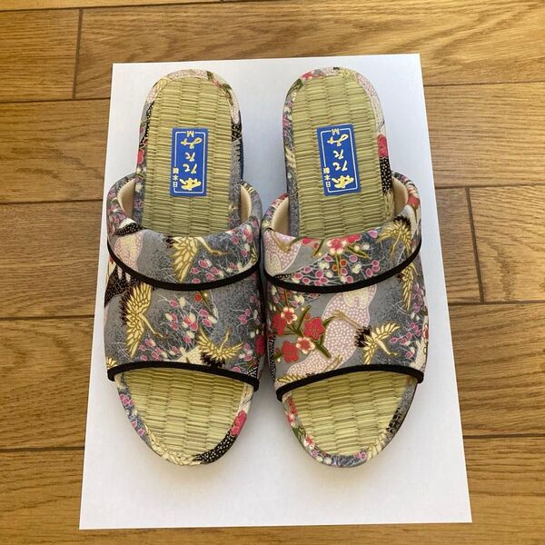 【日本製】本たたみ 草履 サンダル レディース Mサイズ(小さめ)い草 和柄 花柄 鶴柄 和柄サンダル