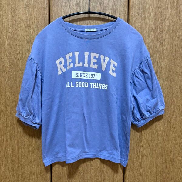 Honeys ハニーズ COLZA コルザ ロゴプリント カットソー Tシャツ バルーン袖 半袖 パープル系 Sサイズ