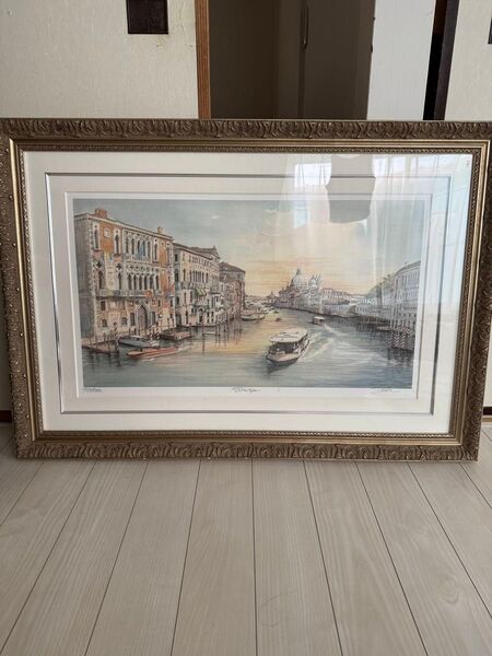 定価32万 織田義郎 ベニス 1 銅版画 エッチング Venezia Ⅰ 絵画 技法 直筆サイン 真作保証 風景画 額装
