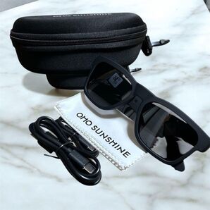 スマートサングラス サングラス オープンイヤー ケース付 スマートメガネ Bluetooth イヤホン メガネ 専用ケース付
