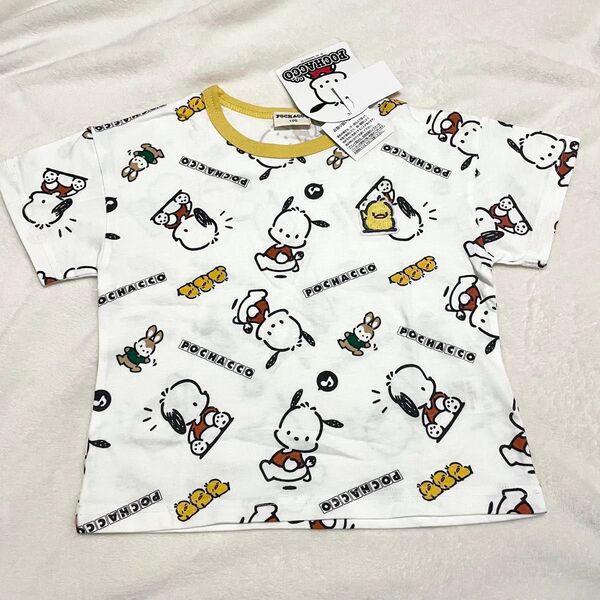 100cm ポチャッコ 新品未使用 タグ付き 半袖 Tシャツ 総柄 綿100