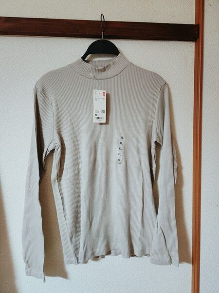 【新品未使用】ユニクロ ヒートテックリブタートルネックT(長袖) ナチュラル XL