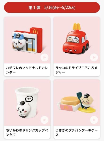 マクドナルド ハッピーセット ちいかわ 4種セット コンプリート 未開封