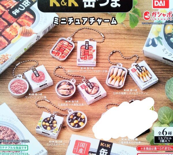 K&K 缶つま ミニチュアチャーム 5種セット ガチャ カプセル
